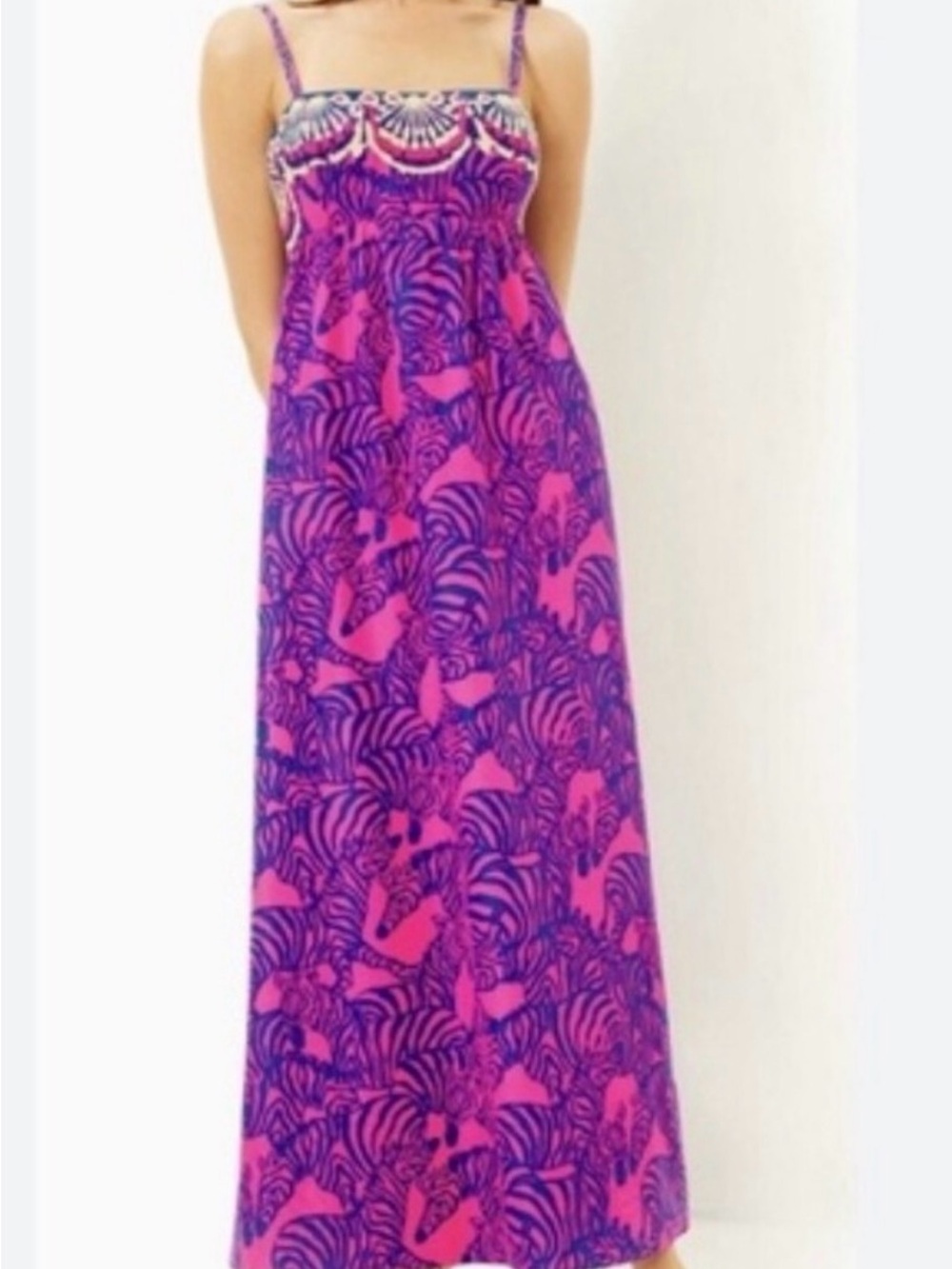 Lilly Pulitzer Bernadetta Maxi Dress in Passionfruit Pink Wild Nights, NWT
